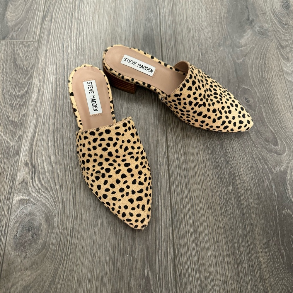 Steve Madden Cairo Mule - Cheetah Print Calf-Hair